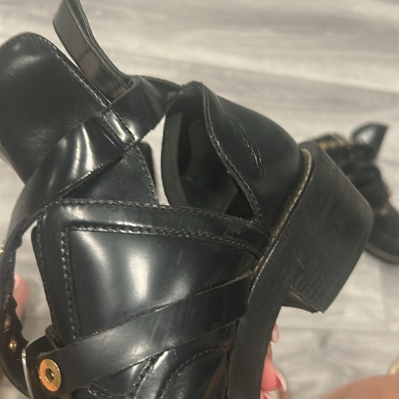 Balenciaga Black Leather Cutout Boots 38 1/2 - Picture 5 of 10